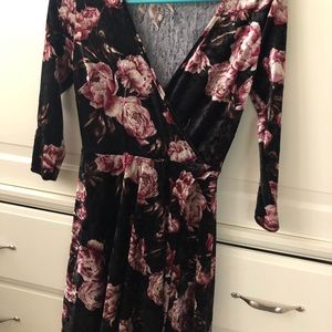 Velvet floral dress